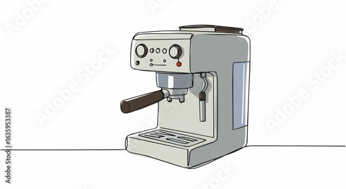 An illustration of a modern coffee maker machine.