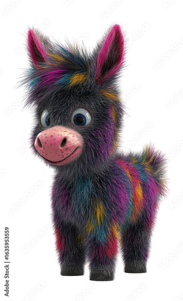 Obraz premium PNG Furry donkey illustration animal cute.