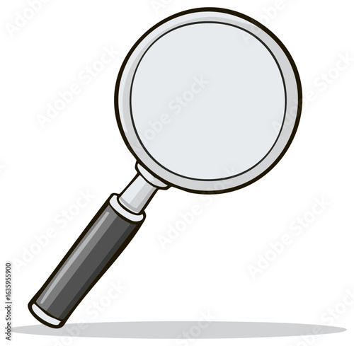 Cartoon Magnifying Glass Illustration for Search Explore and Discover Concepts