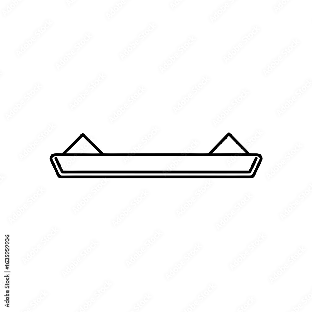 Fototapeta premium Simple Line Drawing of a Pet Food Tray on transparent background
