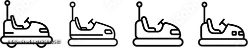 Bumper car ride vehicle outline vector