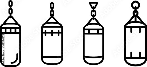 Punching bag outline vector