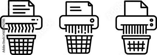 Paper shredder office outline vector