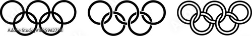 Olympic rings symbol outline vector