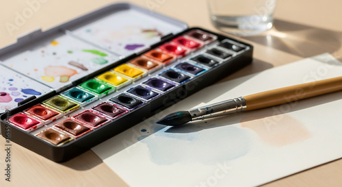 palette with brushes