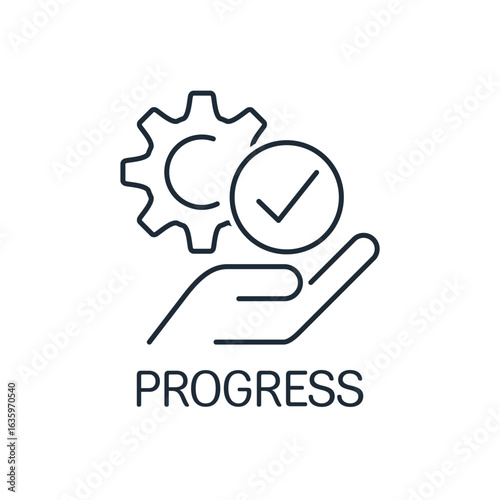 Proposal of new effective technology, process. Progress.Vector linear icon illustration isolated on white background.