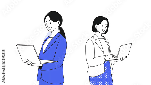 young asian business woman using mobile phone and working on laptop computer at coffee shop. woman freelancer online working surfing the internet at cafe business casual