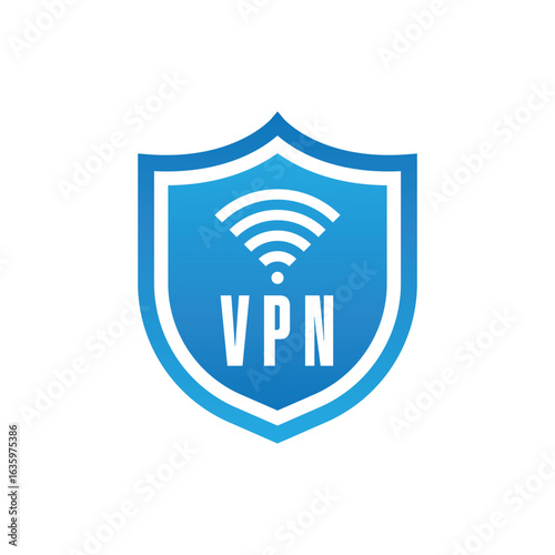 vpn security shield logo vector design template