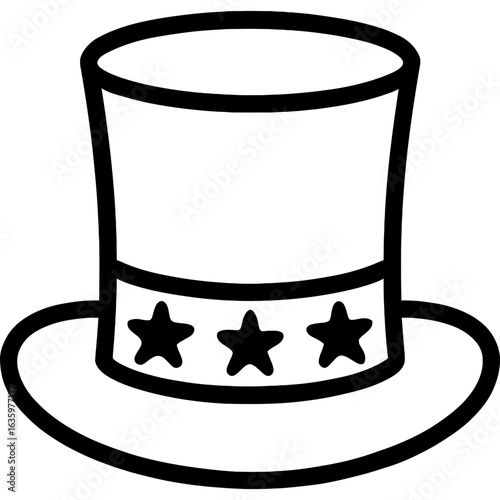 Circus ringmaster hat outline icon vector