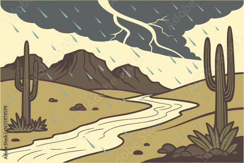 Arizona’s monsoon season brings sudden storms, lightning, and flash floods to its desert landscapes each summer.