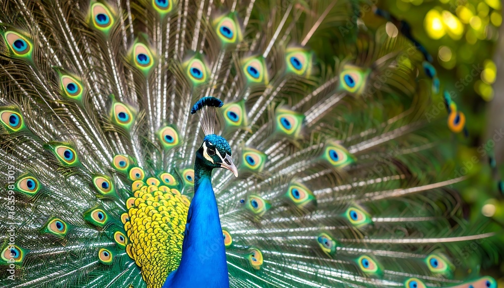 Obraz premium Peacock with vibrant plumage