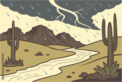 Arizona’s monsoon season brings sudden storms, lightning, and flash floods to its desert landscapes each summer.