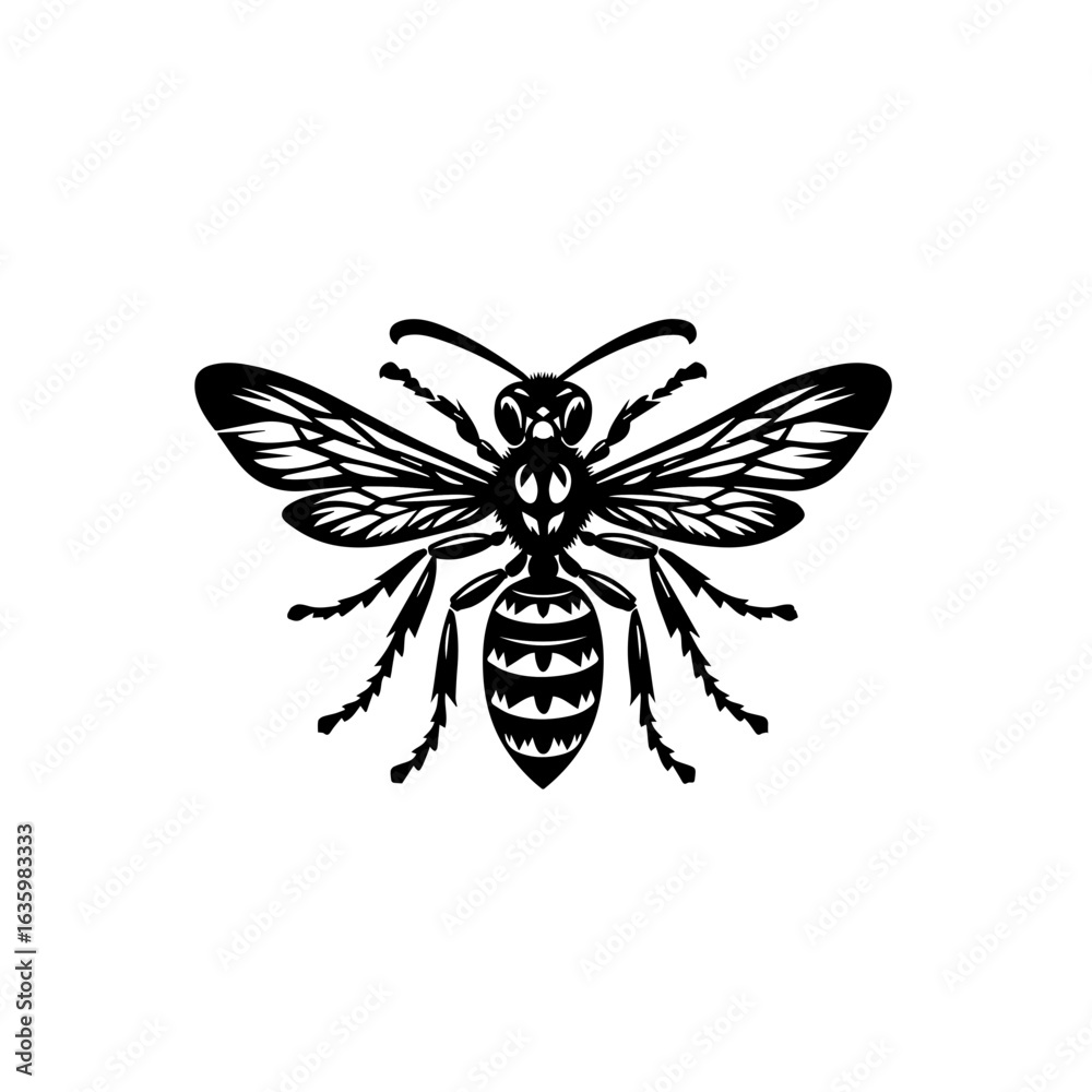 Obraz premium Wasp insect isolated on white background