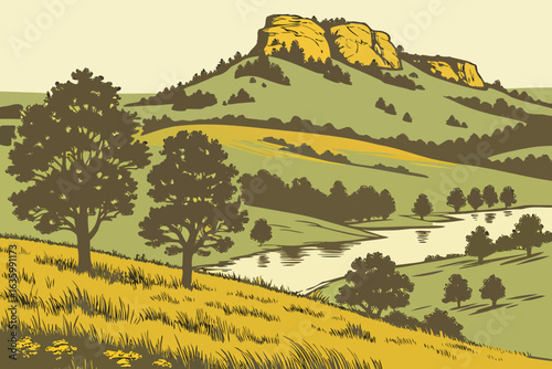 Chautauqua Hills in Kansas are forested uplands with sandstone outcrops and quiet lakes.