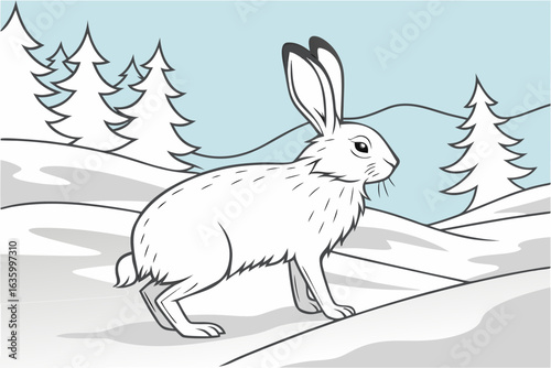 Colorado’s snowshoe hare blends into the winter landscape with its white fur and large back feet.