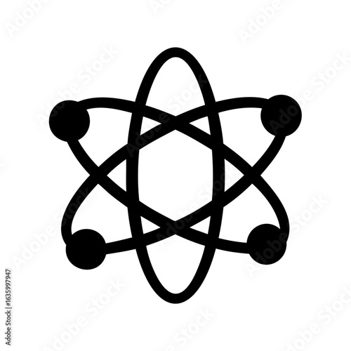 Simple depiction of an atom with electrons orbiting a central nucleus