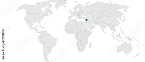 Syria map vector in light gray with green highlight