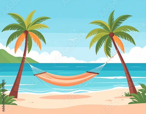 tropical beach with palm trees