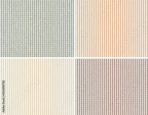Four vertical ribbed paper textures in muted colors