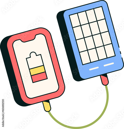 Power Bank Icon Illustrations