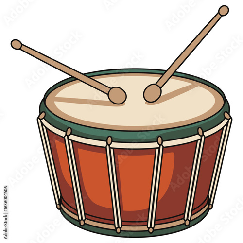 drum and drumsticks