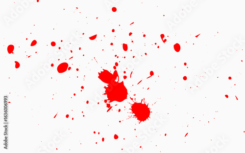 Red watercolor brush splash splatter grunge graphic element. Eps10