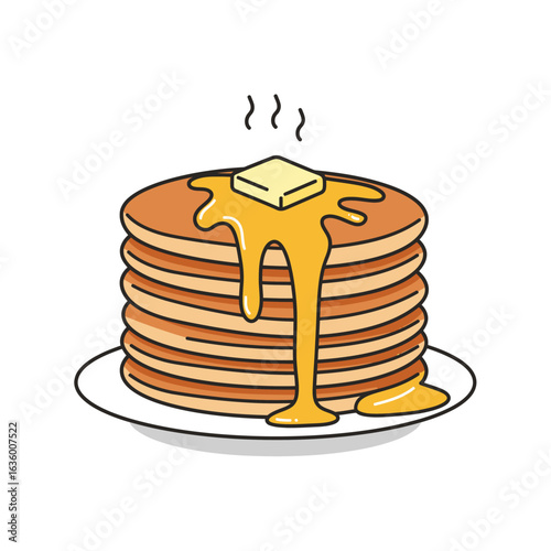 title Stack of Pancakes with Butter and Syrup keywords pancakes butter syrup stack