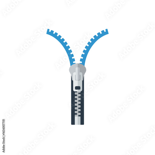 Zipper with Blue Pull Tab