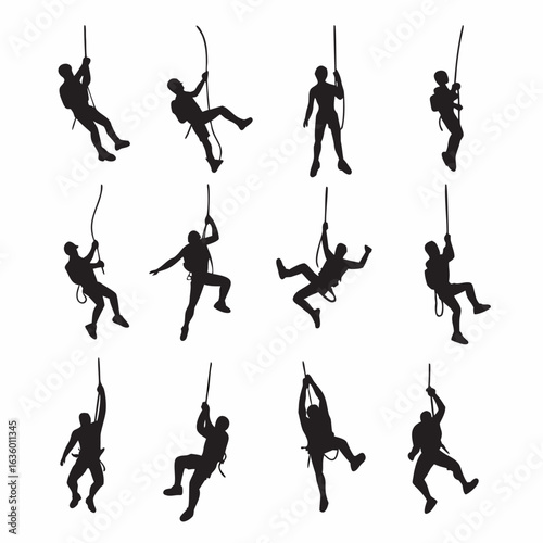 Rappelling Silhouettes Set