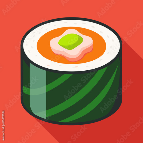 Sushi Roll with Salmon and Wasabi