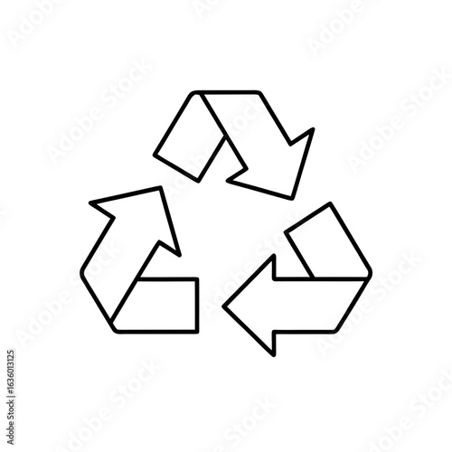 Recycle arrows icon on transparent background