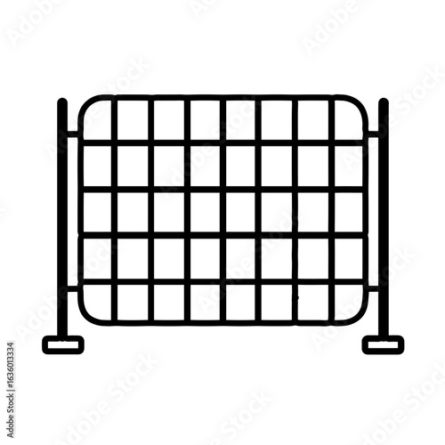 Outline Icon of Temporary Barrier Fence