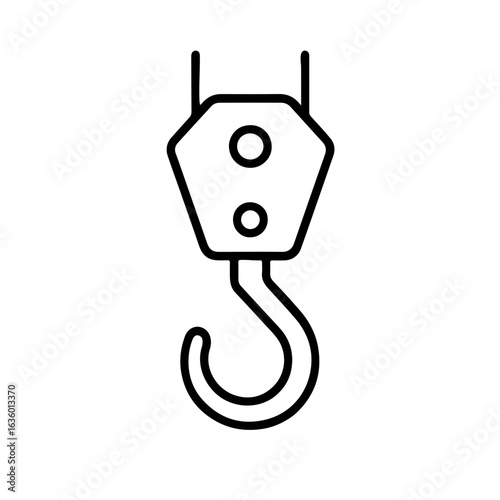 Outline Icon of Construction Crane Hook