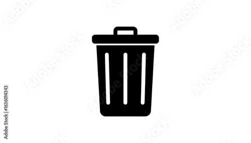 Simple black trash can icon