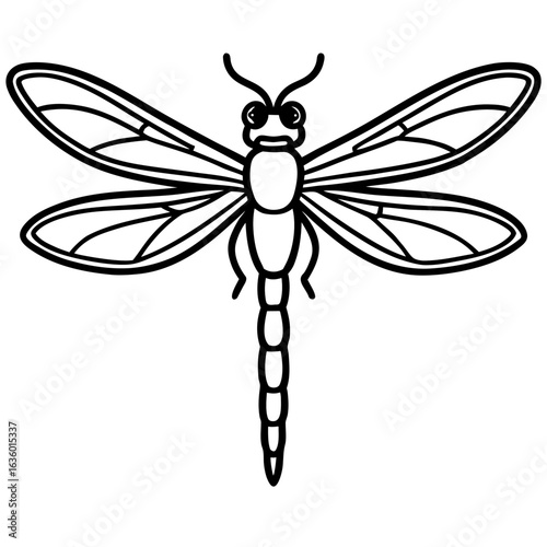 Elegant Dragonfly Line Illustration