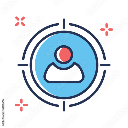 Premium outline icon representing segmented core audience