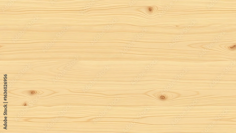 Fototapeta premium A detailed close-up of a light-colored pine wood board showing the natural grain and knots. Perfect for backgrounds and textures.