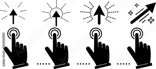 Touchscreen Interaction with Arrow Symbols, Hand Gestures for Digital Interface and Navigation