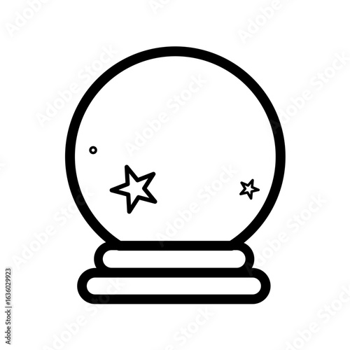 Magic ball with stars - vector icon