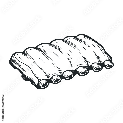 Pork ribs vector illustration. Vector illustration