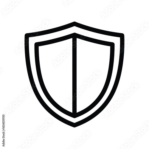 Shield icon isolated on white background representing protection, security, and defense against threats, ensuring safety and safeguarding assets and information