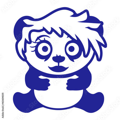 Panda Bear Cool Girl Woman Hair Style Female Cute
