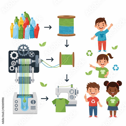 Plastic Recycling Process for Kids: Eco-Friendly T-Shirt Production