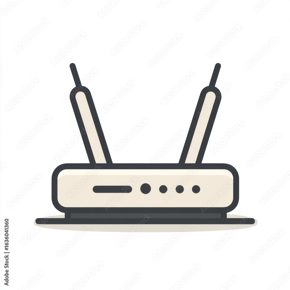 Fototapeta premium WiFi Router Flat Icon Simple