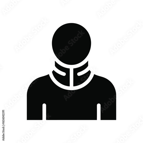 Person wearing a neck brace for injury or medical support