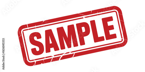 Red sample stamp with distressed texture