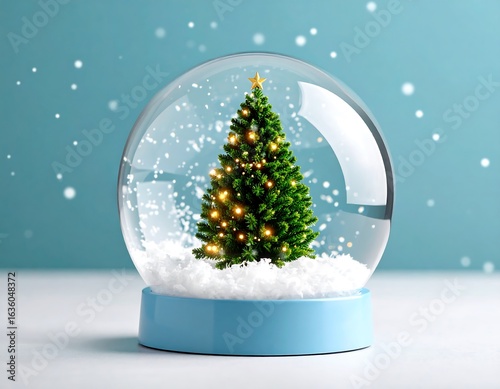 Christmas snow globe, tiny tree