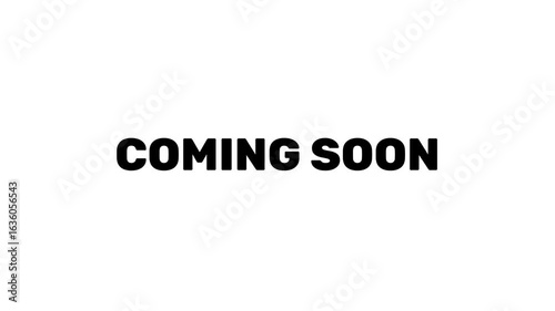 Coming Soon animated text on white background