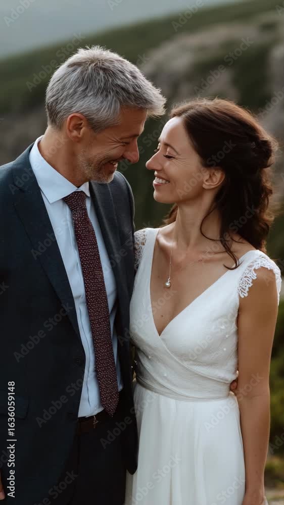 A romantic moment captured between a couple in love, sharing smiles in a beautiful outdoor setting, showcasing their deep connection and happiness on a special day. A romantic moment captured between a couple in love, sharing smiles in a beautiful outdoor setting, showcasing their deep connection and happiness on a special day.