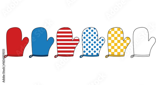 colorful oven mitt set for kitchen decor